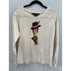Ariat Horse Graphic Long Sleeve Raglan Tee XL Juniors Western Cotton Top Cowgirl